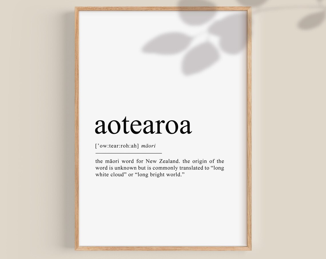 New Zealand Aotearoa Definition Art Print