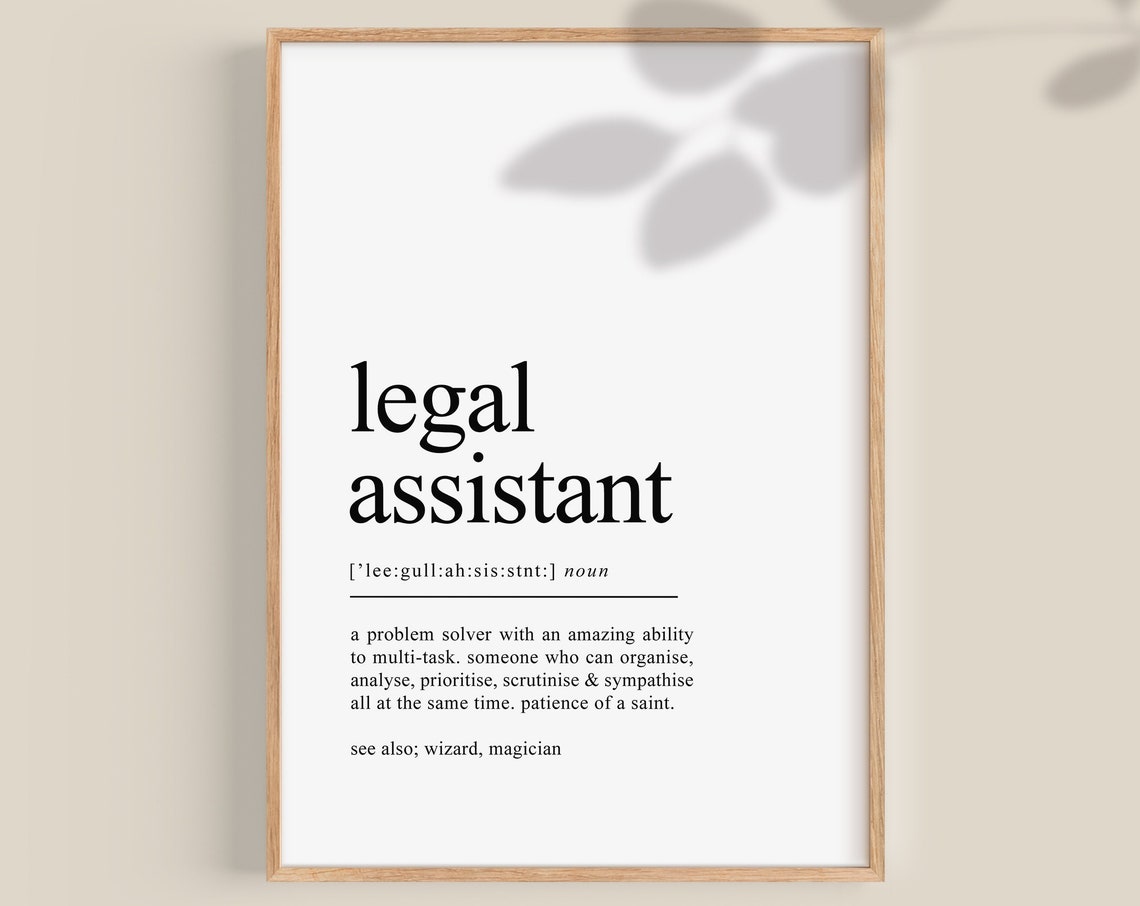 Legal Assistant Definition Noun Office Appreciation Gift Wall Art