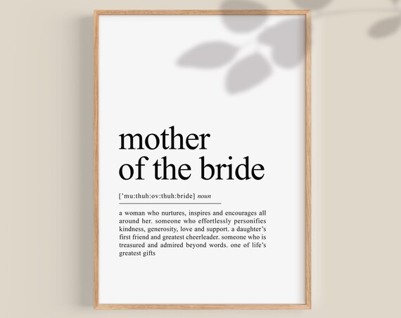 Mother Of The Bride Wedding Gift, Mom Art Print