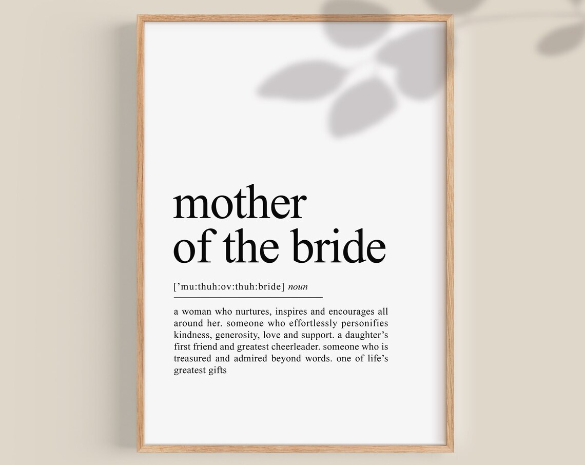 Mother Of The Bride Wedding Gift, Mom Art Print