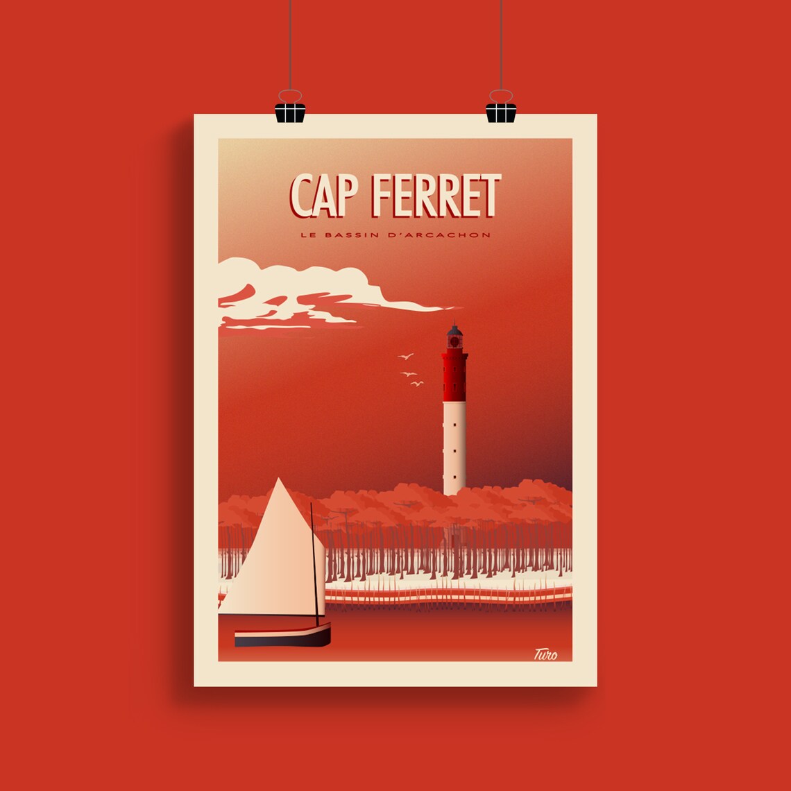 Cap Ferret Vintage Travel Poster, South West France - Image 2