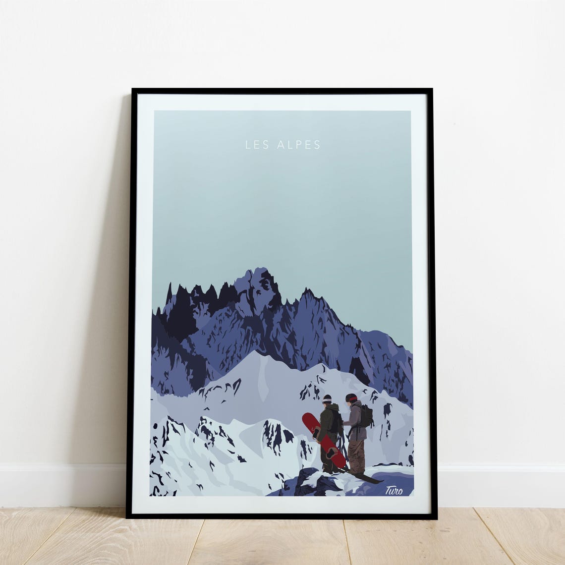 The Alps Travel Poster Ski Chairlift Travel Poster Vintage Poster Mountains Winter Sports