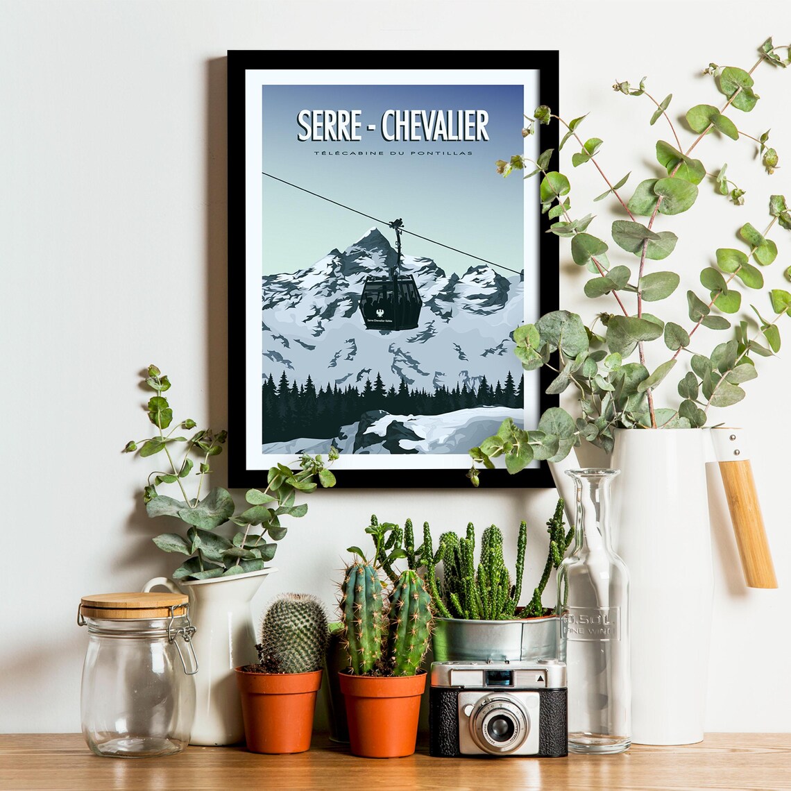 Serre Chevalier Travel Poster Pontillas Gondola Poster Alps Poster - Image 3