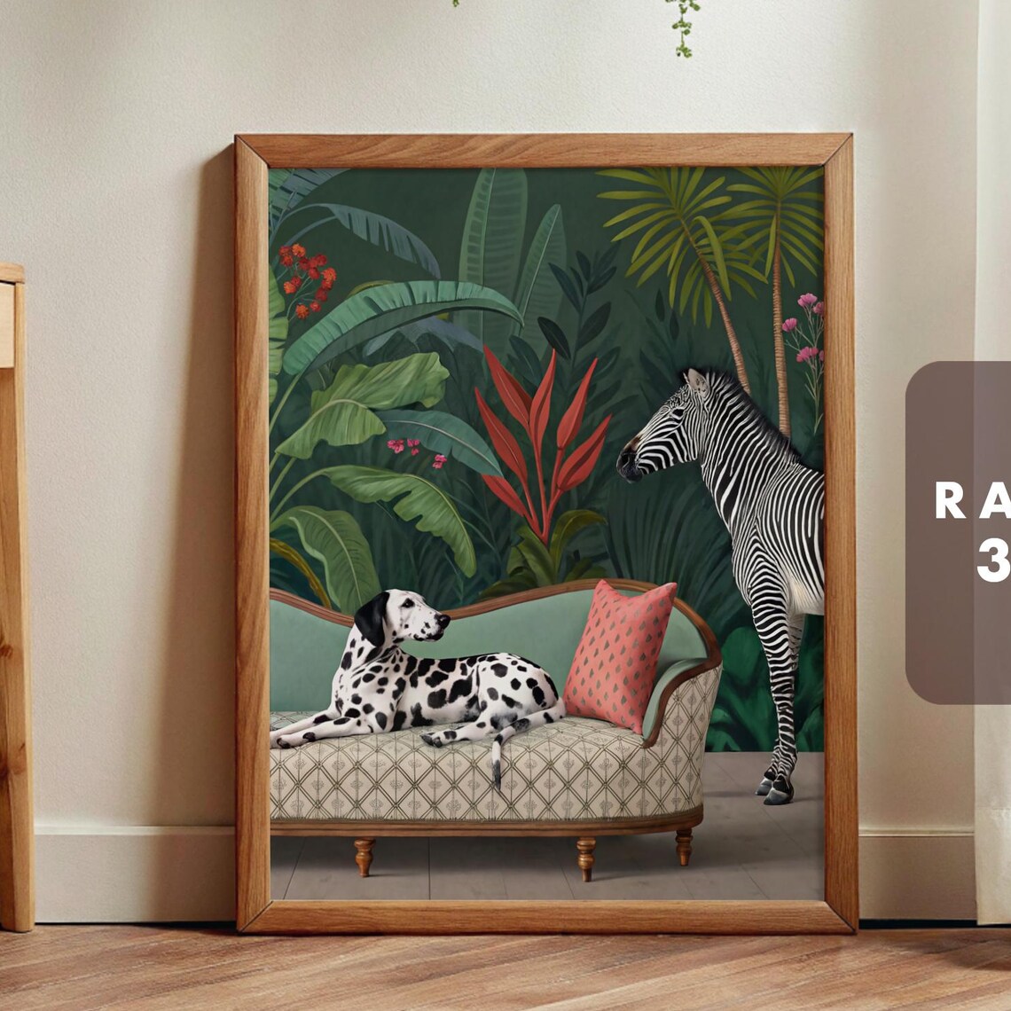 Whimsical Jungle Dalmatian Zebra Maximalist Poster - Image 6