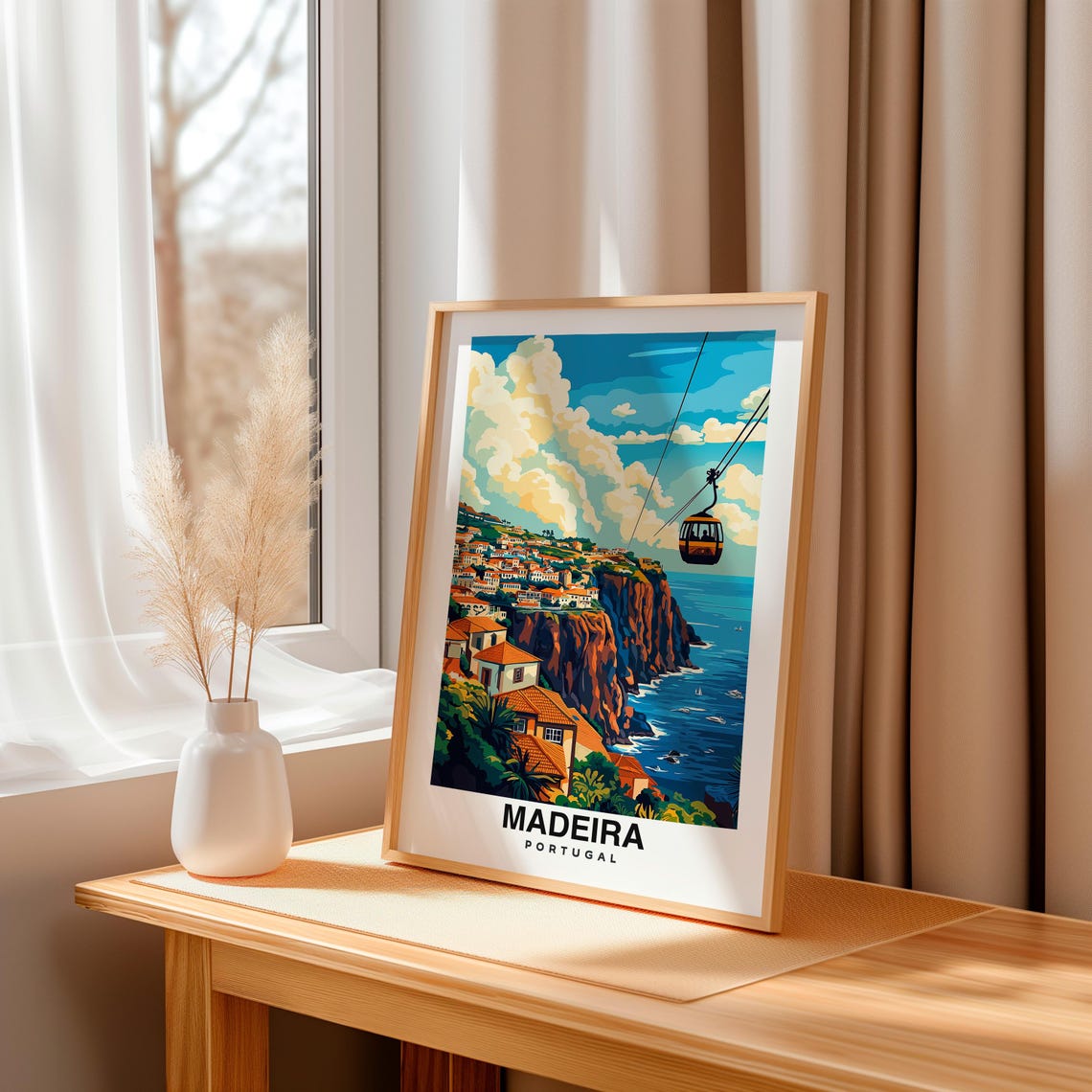 Madeira Print Madeira Travel Poster Portugal Travel Gift Wedding Gift Birthday Present Portugal Tourism Madeira Art - Image 3