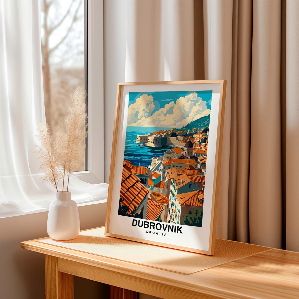 Dubrovnik Print Croatia Poster Travel Wall Art Cityscape Print Europe Poster Coastal Art Historic Decor Scenic Print Travel Poster - Image 3