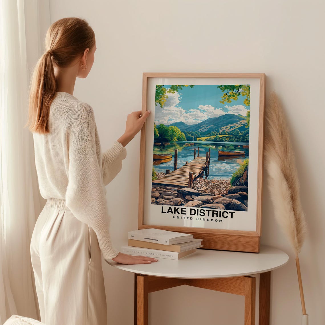 Lake District Print Travel Poster English Art Scenic Lakes Mountain Views Outdoor Adventure Nature Beauty Historic Towns England - Image 2