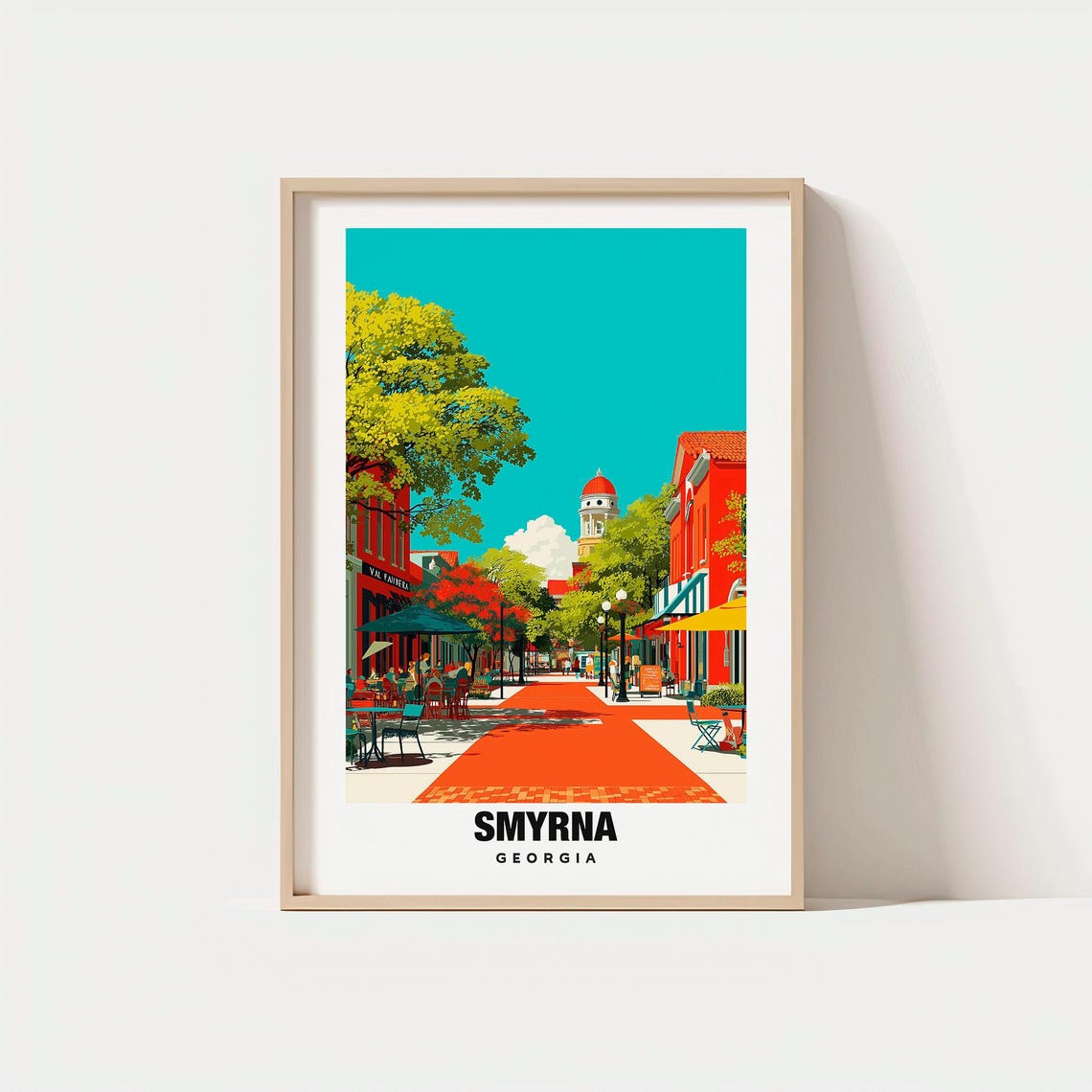 Smyrna Print Usa Poster Views Art City Charm Lake Scene Urban Beauty Local Heritage Georgia Travel