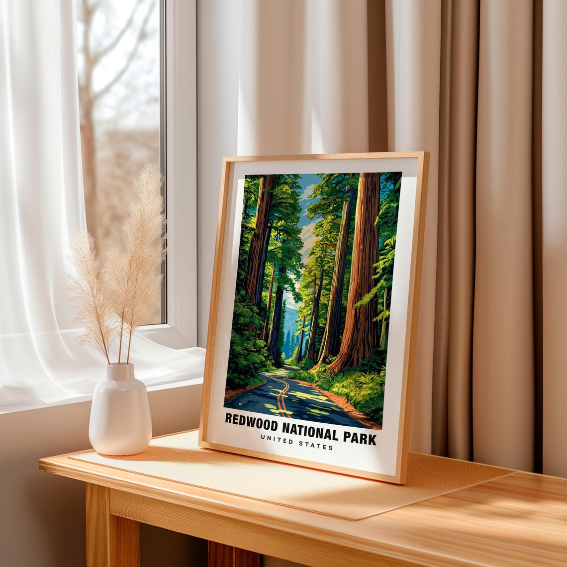 Redwood Print California Poster Redwood Views Redwood Landmarks Redwood City California Charm Redwood Beauty Redwood Art Redwood - Image 3