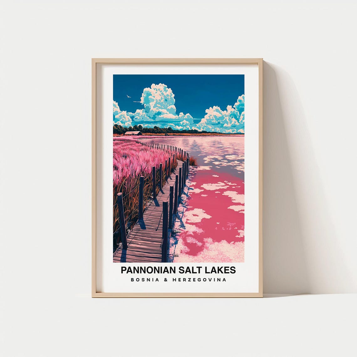 Pannonian Salt Lakes Travel Print Wall Art Tuzla Bosnia And Herzegovina City Print Pannonian Salt Lakes Travel Gift