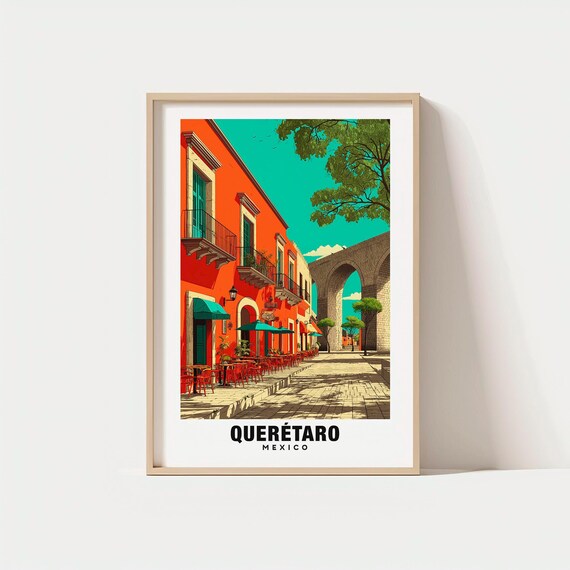 Quertaro Print Mexico Poster Views Art Charm Beauty Historic Town Scenic Landscape