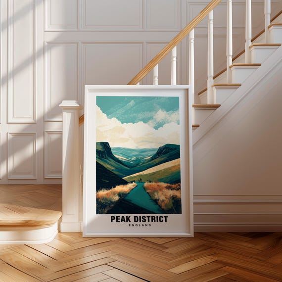 Peak District Print England Poster Peak District Views Peak District Trails Peak District Hills England Charm Peak District Beauty