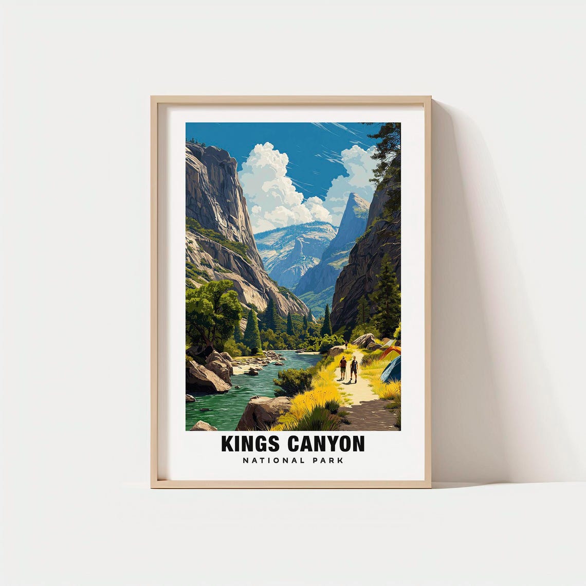 Kings Canyon National Park River Granite Cliffs Hiking Trail Poster