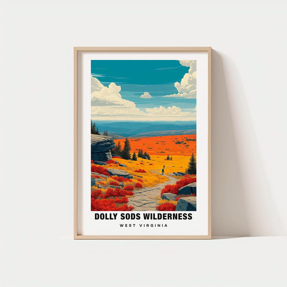 Dolly Sods Wilderness West Virginia Autumn Trail Hiking Travel Poster