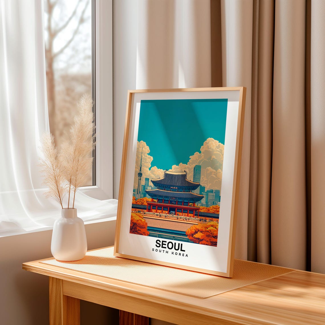 Seoul South Korea Travel Print Wall Art Seoul South Korea City Print Seoul Seoul Travel Gift South Korea Poster - Image 3