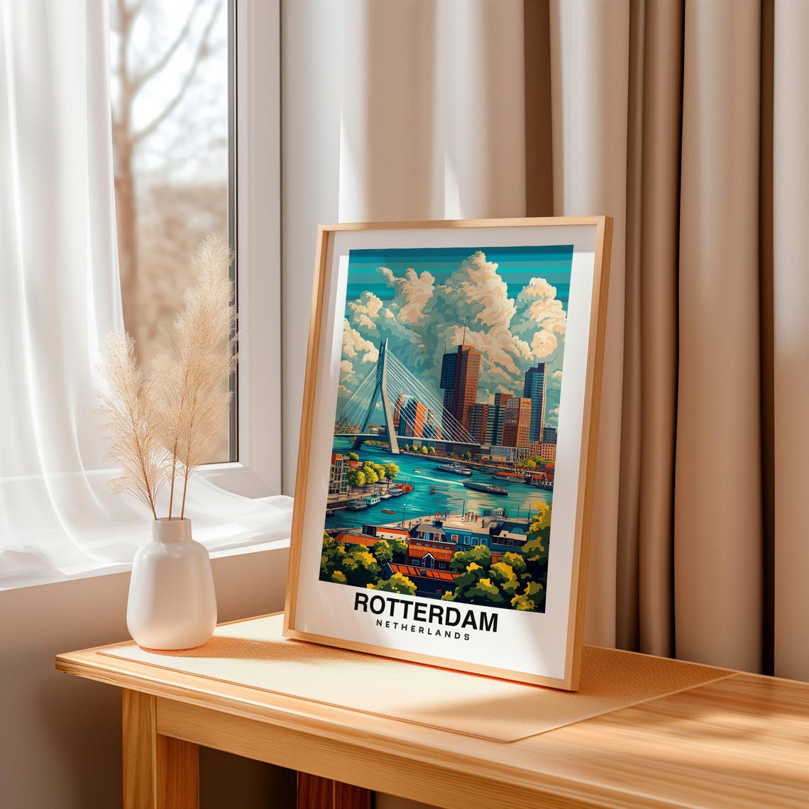 Rotterdam Travel Print Netherlands Travel Poster Rotterdam Travel Gift City Poster Dutch Culture Dutch Art - Image 3