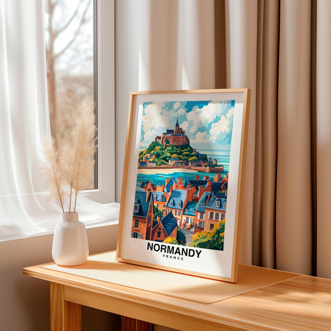Normandy Travel Print Normandy France Travel Gift City Poster Wedding Gift Birthday Present French Culture - Image 3