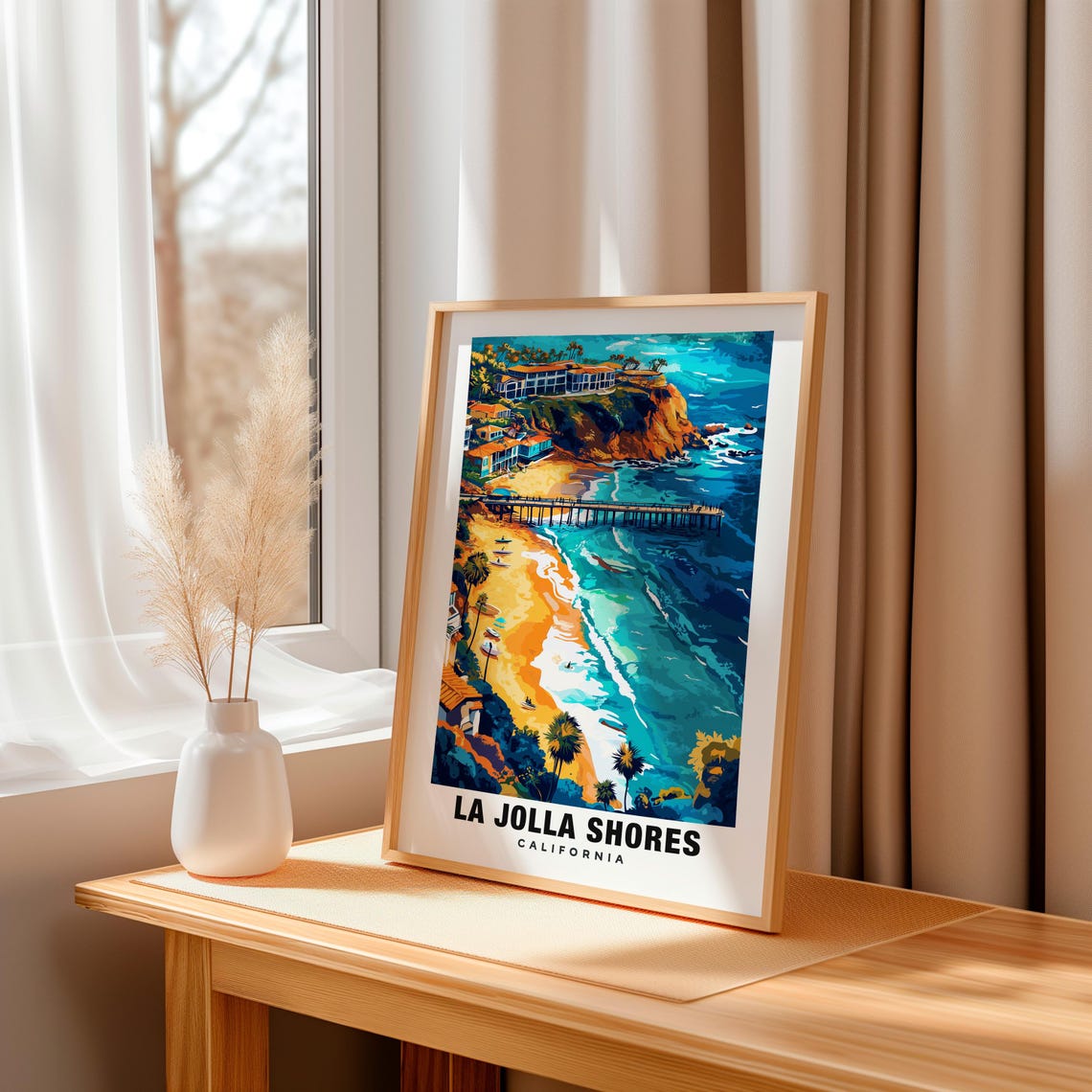 La Jolla Shores Print California Poster La Jolla Shores Views La Jolla Shores Landmarks La Jolla Shores City California Charm La Jolla - Image 3