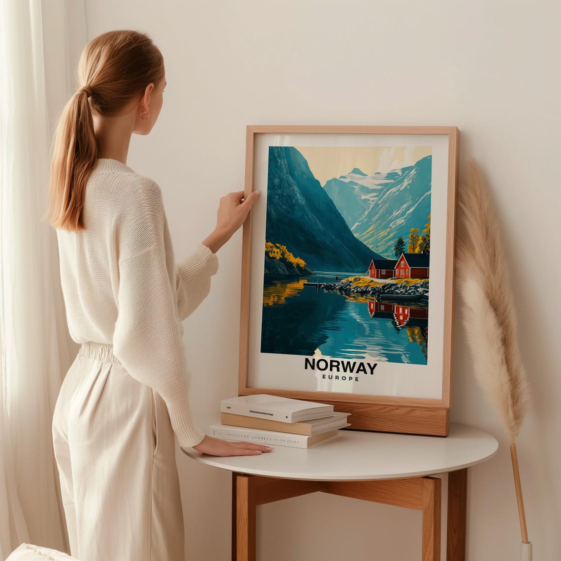 Norway Print Travel Poster Scandinavian Art Scenic Fjords Northern Lights Mountain Views Coastal Beauty Vibrant Culture Nature Print - Image 2