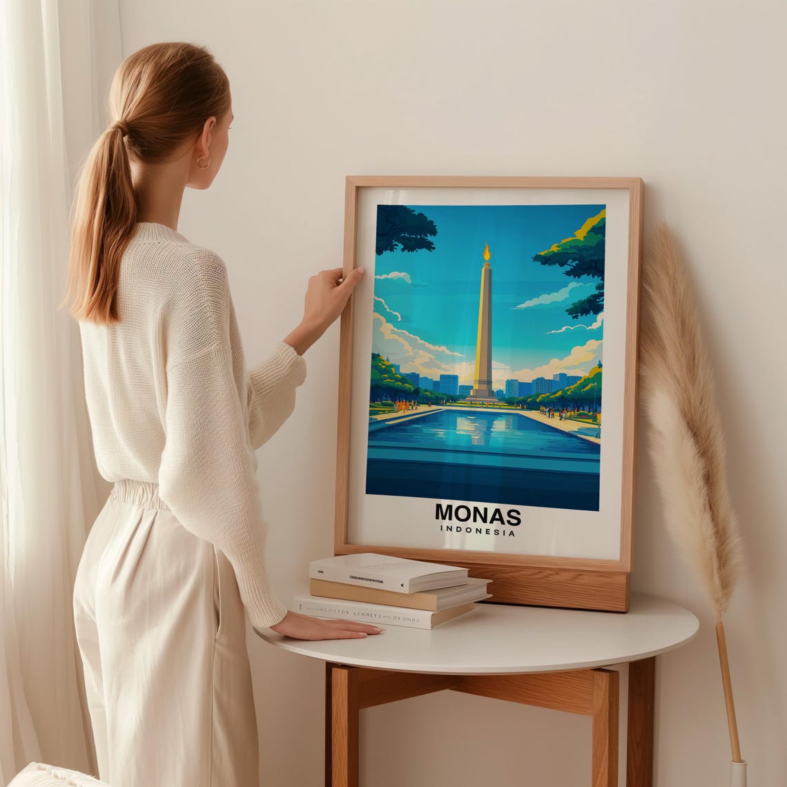 National Monument Monas Print Indonesia Poster Travel Wall Art Scenic Print Jakarta Landmark Historic Symbol City View Travel Art - Image 2