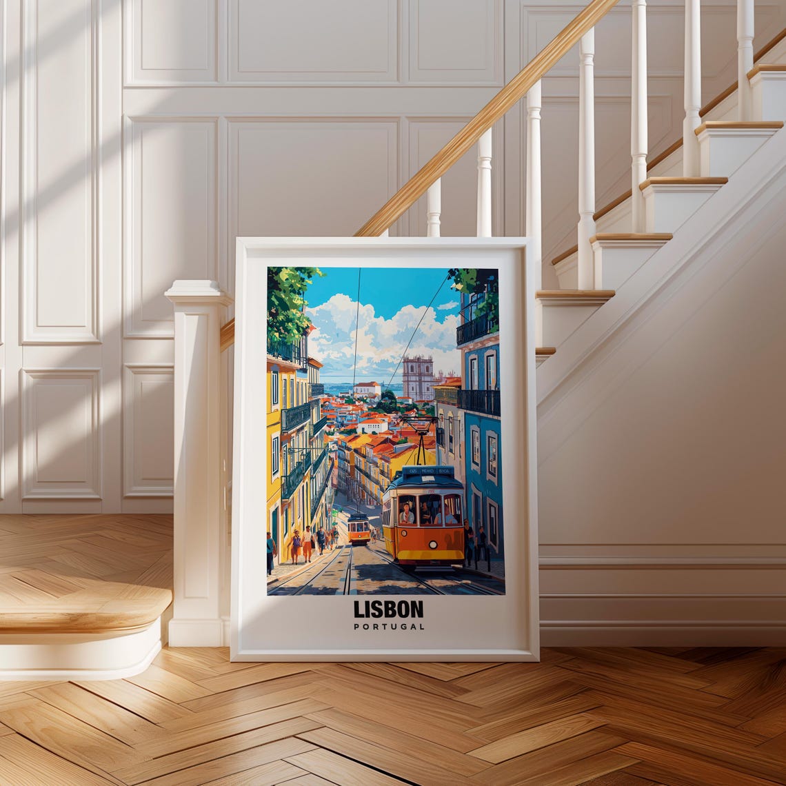 Lisbon Print Travel Poster Portuguese Art Scenic Views Historic Landmarks Vibrant Culture Coastal Charm Cityscape European Beauty