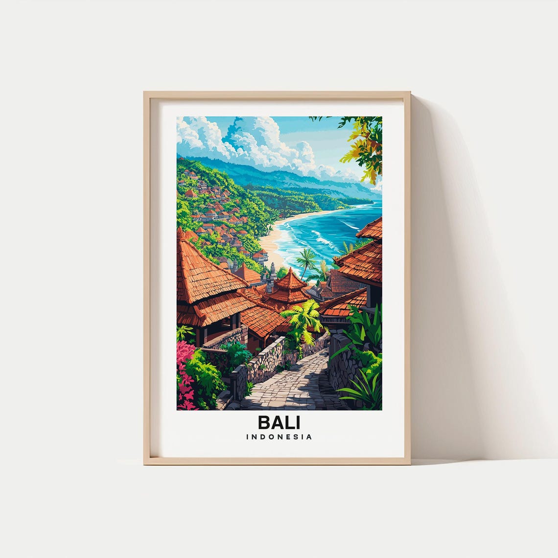 Bali City Print Bali Travel Poster Indonesia Travel Gift Bali Indonesia Poster Bali Gift Indonesian Culture Print