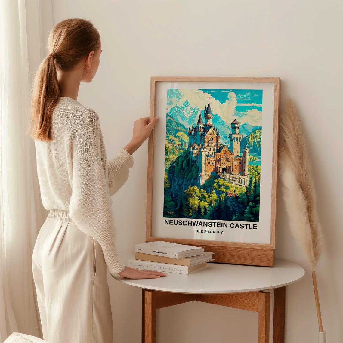 Neuschwanstein Castle Travel Print Germany Landmark City Poster Birthday Present Germany Historical Site - Image 2
