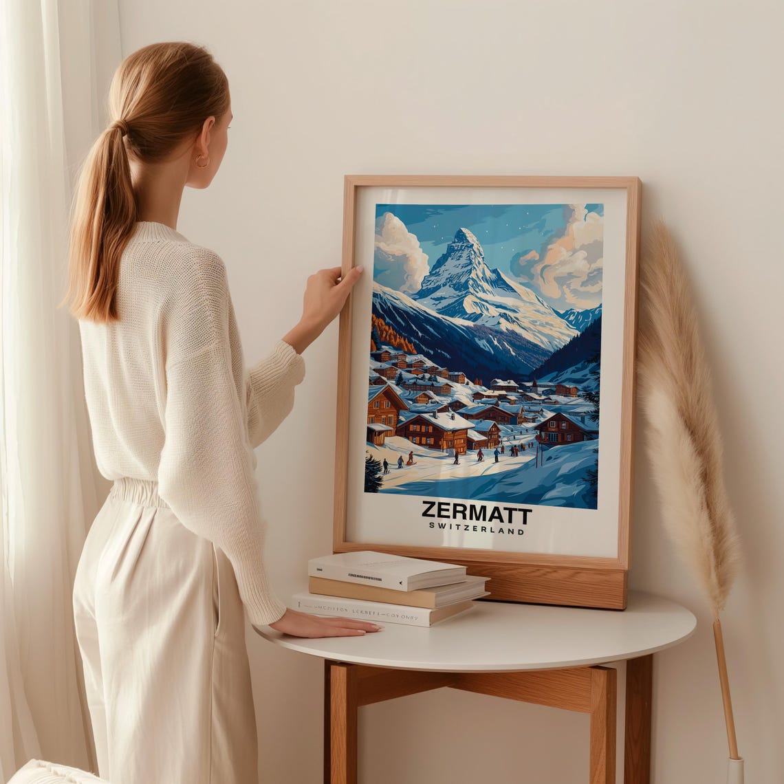 Zermatt Poster Switzerland Swiss Print Zermatt Travel Gift Zermatt Gift Wedding Gift Swiss Culture Zermatt Art - Image 2