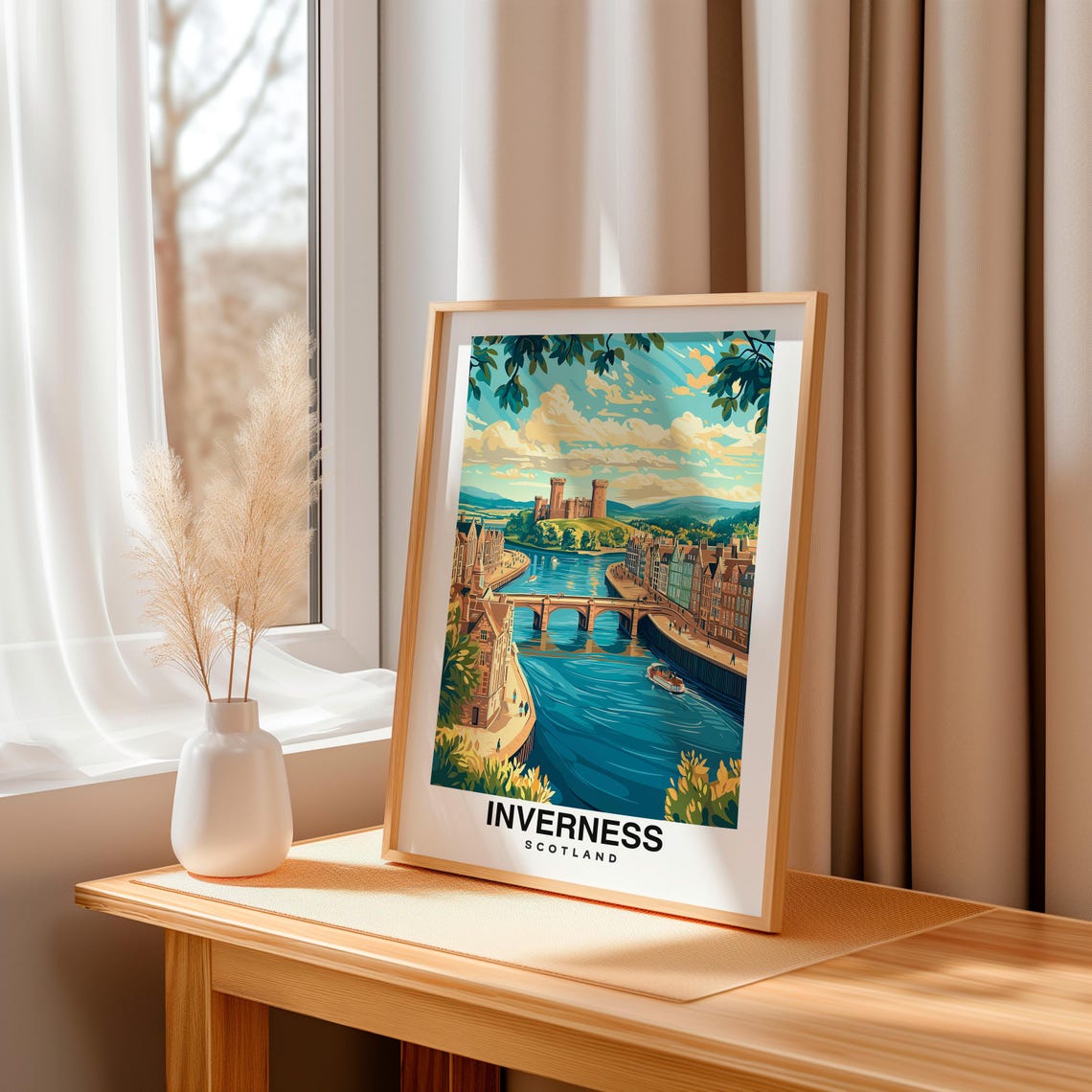 Inverness Print Scotland Poster Travel Wall Art Highland Print Uk Poster Scenic Art Europe Print Cityscape Decor Travel Print - Image 3