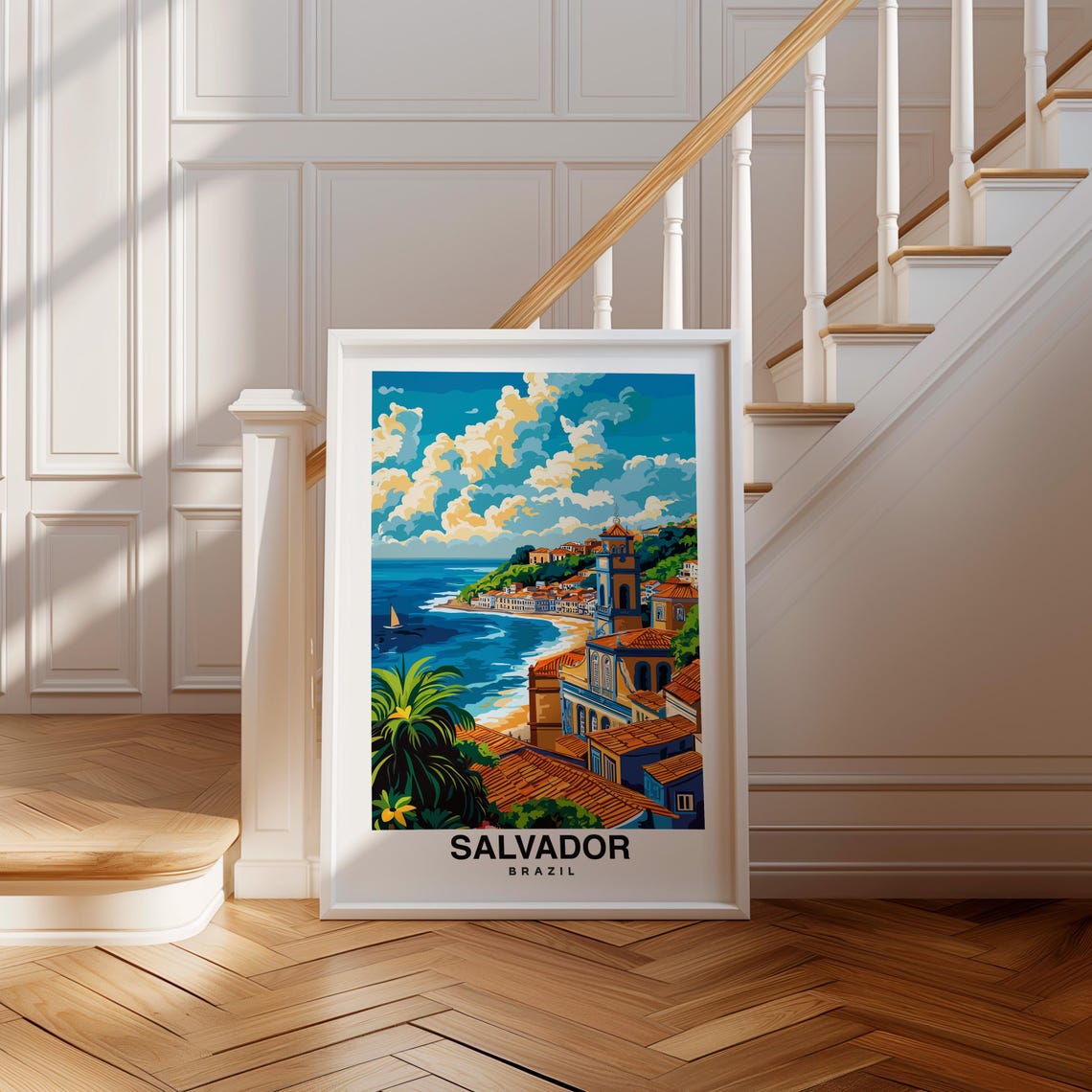Salvador Salvador Travel Poster Brazil Cityscape Salvador Poster Birthday Present Wedding Gift Brazilian Culture
