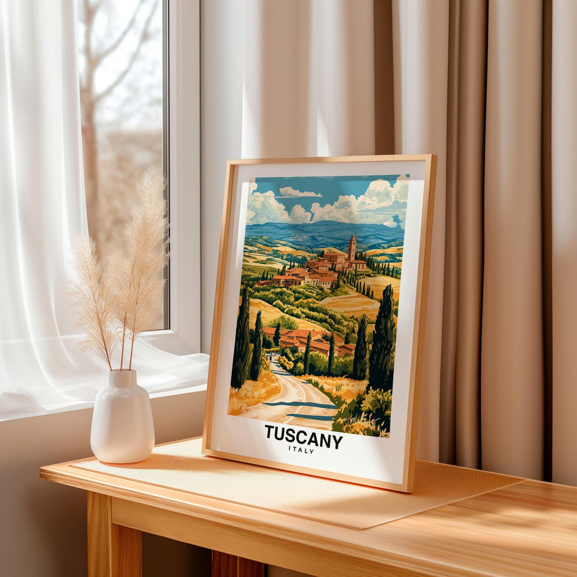 Tuscany Print Italy Poster Travel Wall Art Landscape Print Scenic Art Countryside Decor Vineyard View Travel Poster Italian Cul - Image 3