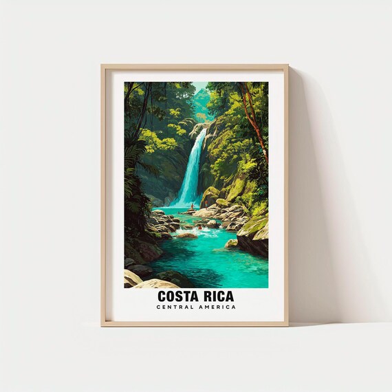 Costa Rica Poster America South Print Travel Gift Birthday Wedding