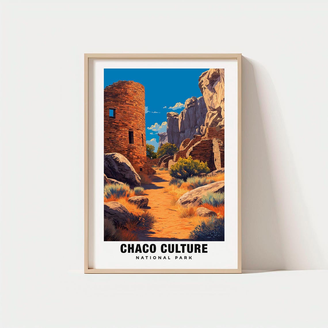 Chaco Culture National Park Desert Ruins Ancient Tower Poster
