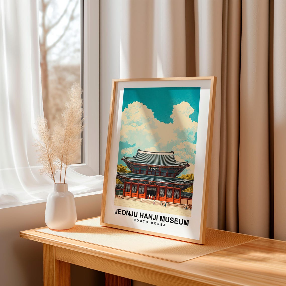 Jeonju Hanji Museum Print South Korea Poster Travel Wall Art Cultural Print Scenic Art Traditional Decor Paper Craft Landmark - Image 3