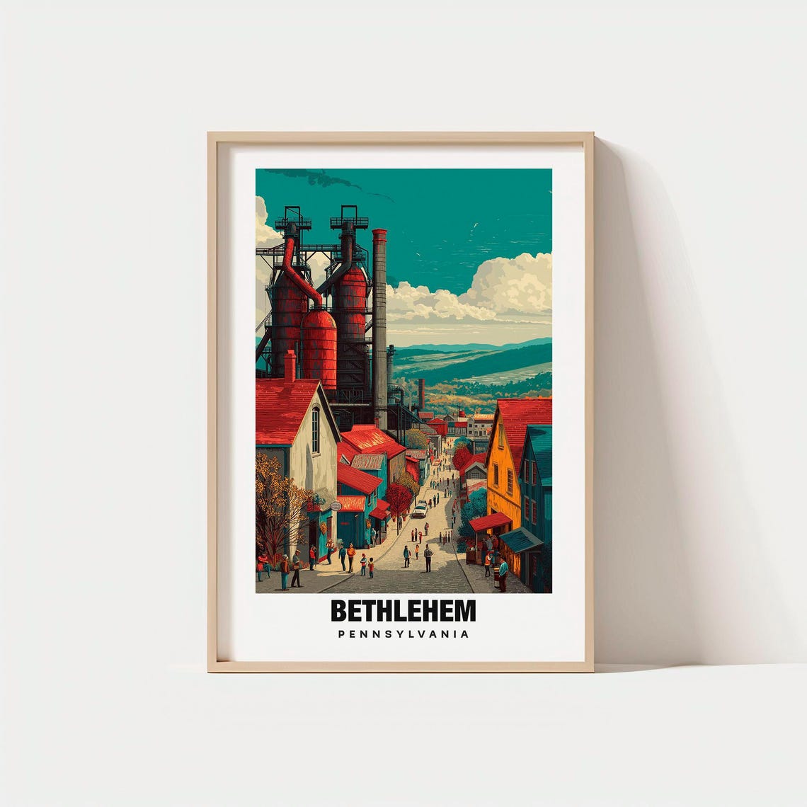 Bethlehem Pennsylvania Steel Mill Blast Furnaces Main Street Poster