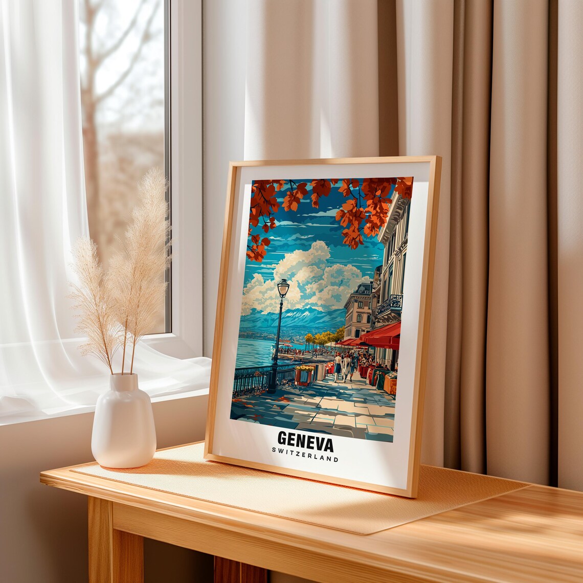 Geneva Print Switzerland Poster Geneva Views Geneva Lake Geneva City Switzerland Charm Geneva Beauty Geneva Heritage Geneva Art - Image 3