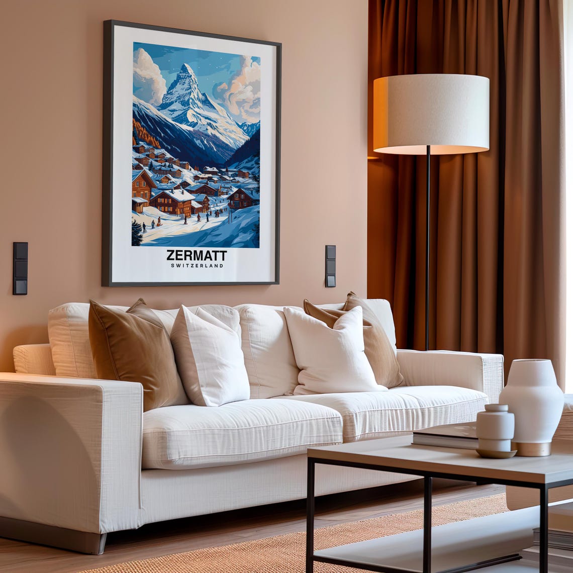 Zermatt Poster Switzerland Swiss Print Zermatt Travel Gift Zermatt Gift Wedding Gift Swiss Culture Zermatt Art - Image 4