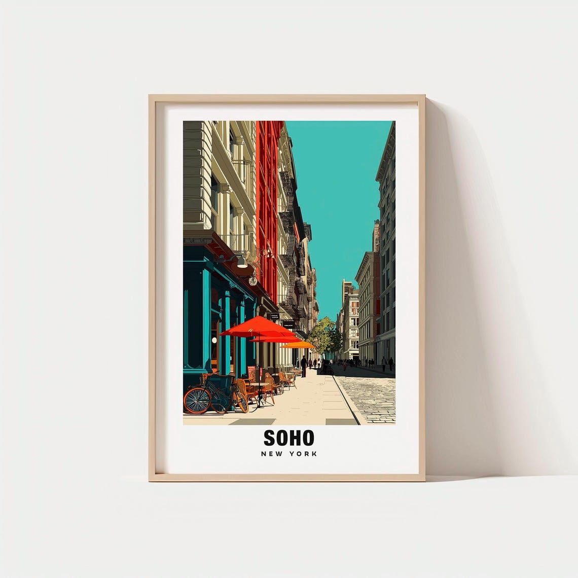 Soho Print New York Poster City Views Travel Art Urban Charm Street Scene Historic Buildings Cultural Hub Modern Style Nyc Escape