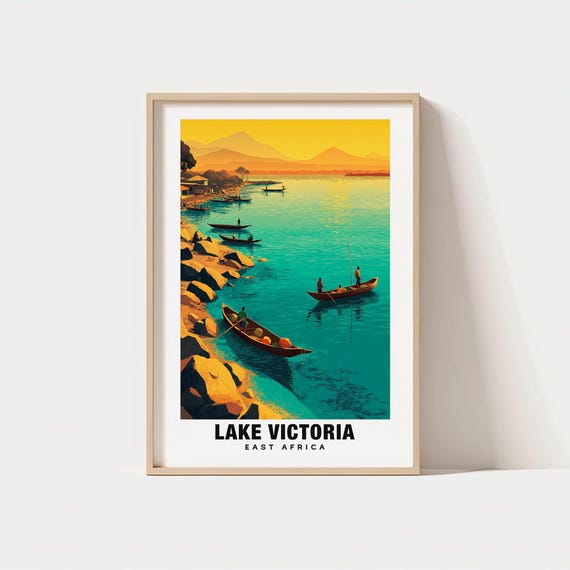 Lake Victoria Print Africa Poster Views Islands Shore Charm Beauty