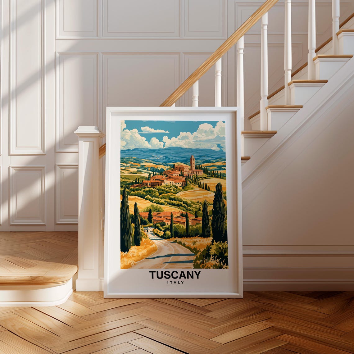 Tuscany Print Italy Poster Travel Wall Art Landscape Print Scenic Art Countryside Decor Vineyard View Travel Poster Italian Cul
