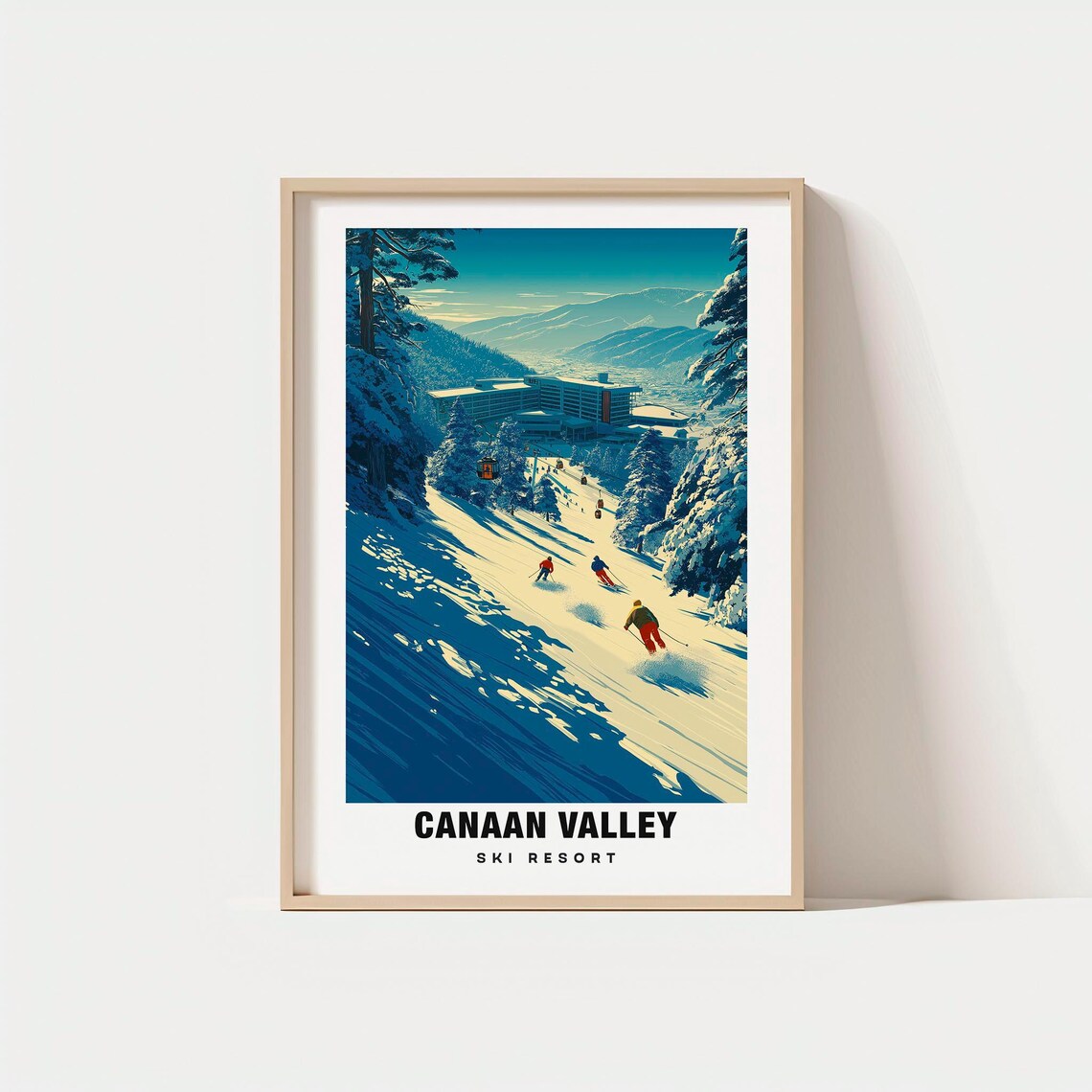 Canaan Valley Ski Resort West Virginia Vintage Slopes Travel Poster