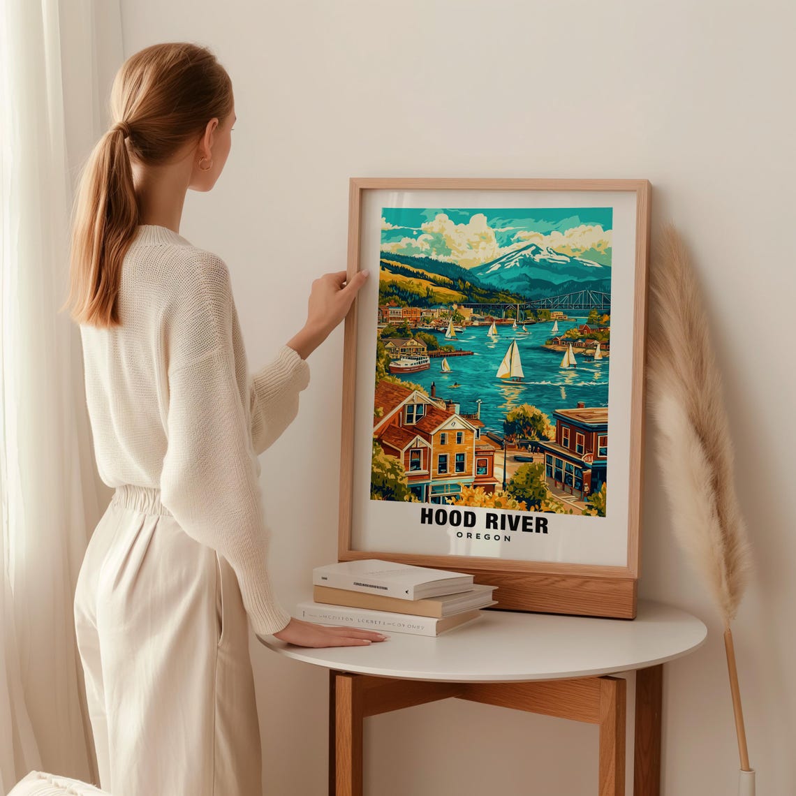 Hood River Print Oregon Poster Hood River Views Hood River Landmarks Hood River City Oregon Charm Hood River Beauty Hood River Art - Image 2