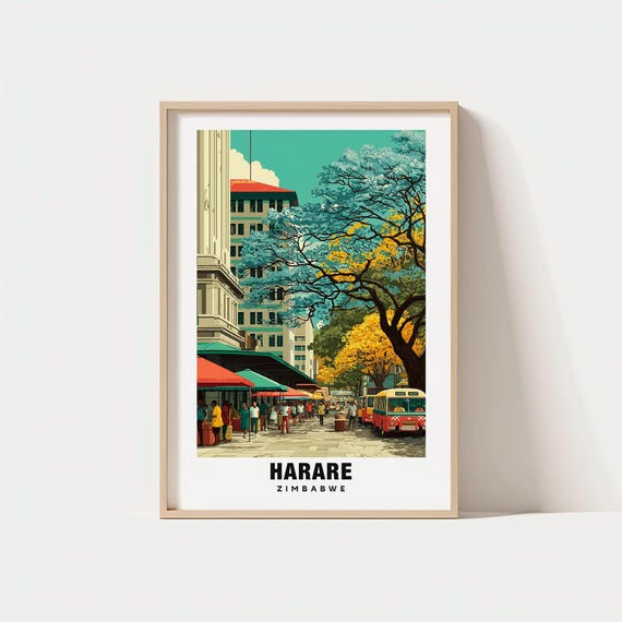 Harare Print Zimbabwe Poster Views Art Charm Beauty Historic Scenic Cultural Heritage