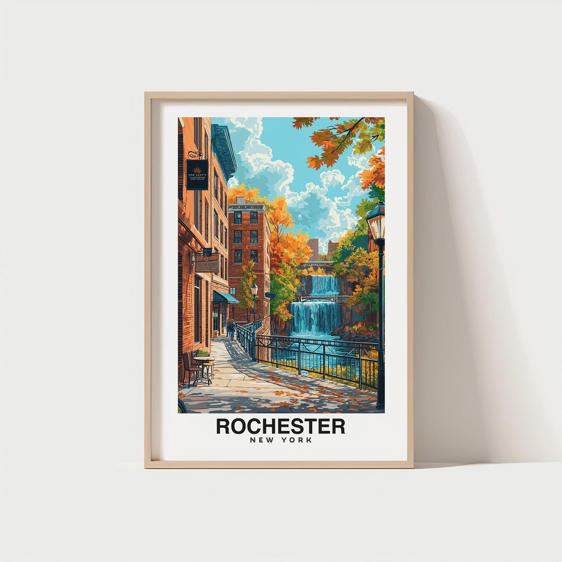 Rochester City Print Rochester Travel Poster New York Travel Gift Rochester New York Poster Rochester Gift New York