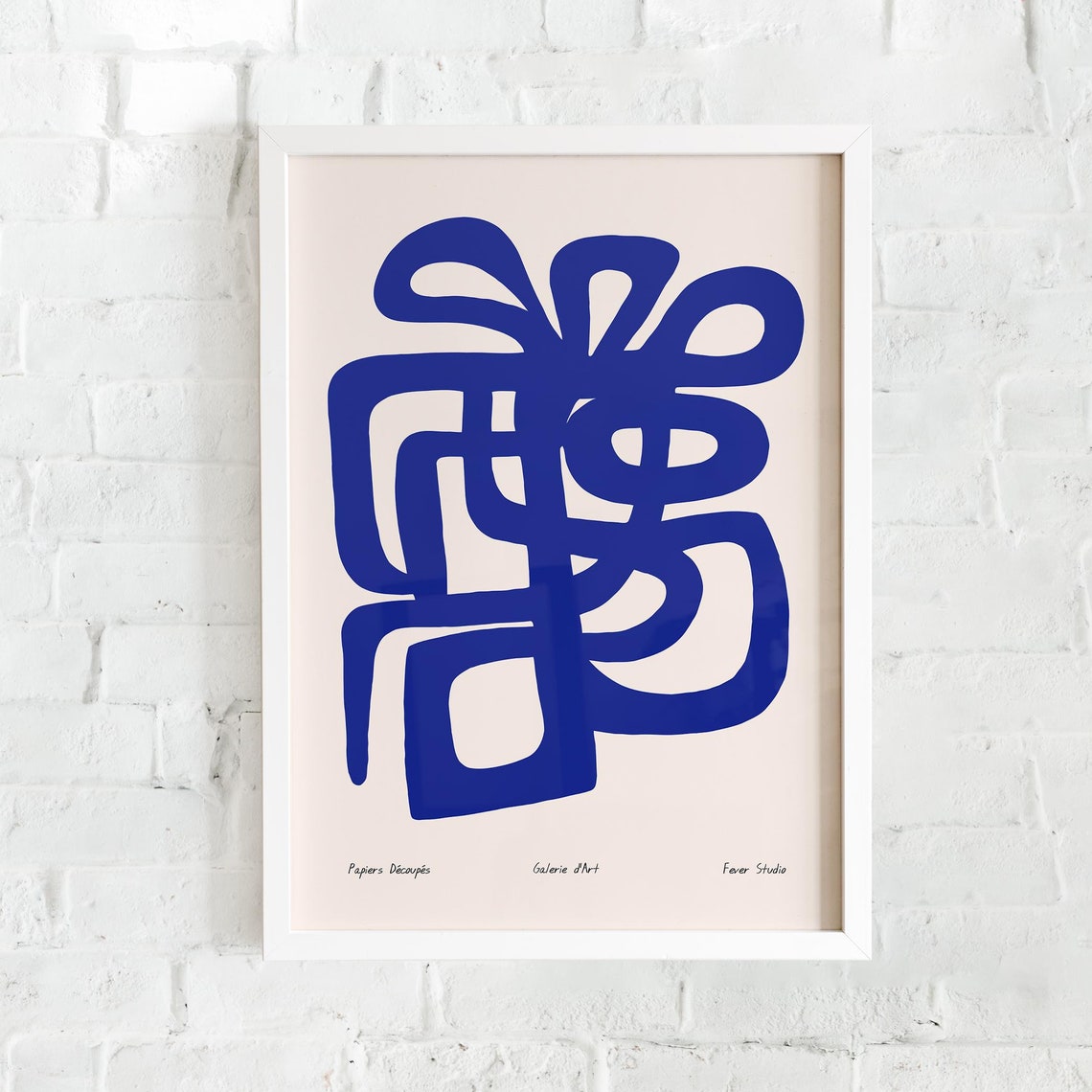 Abstract Blue Line Art Print Modern Minimalist Wall Decor Bold Geometric Poster Contemporary Art Large Wall Art Matisse Inspired Art