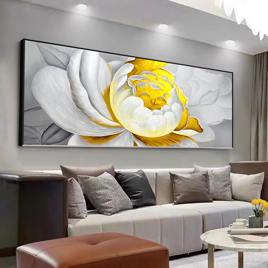 Abstract Blooming Flower Oil Painting, Wall Art Print