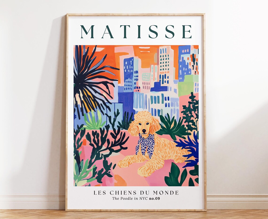 Matisse Poodle Art Print, Abstract Dog Decor
