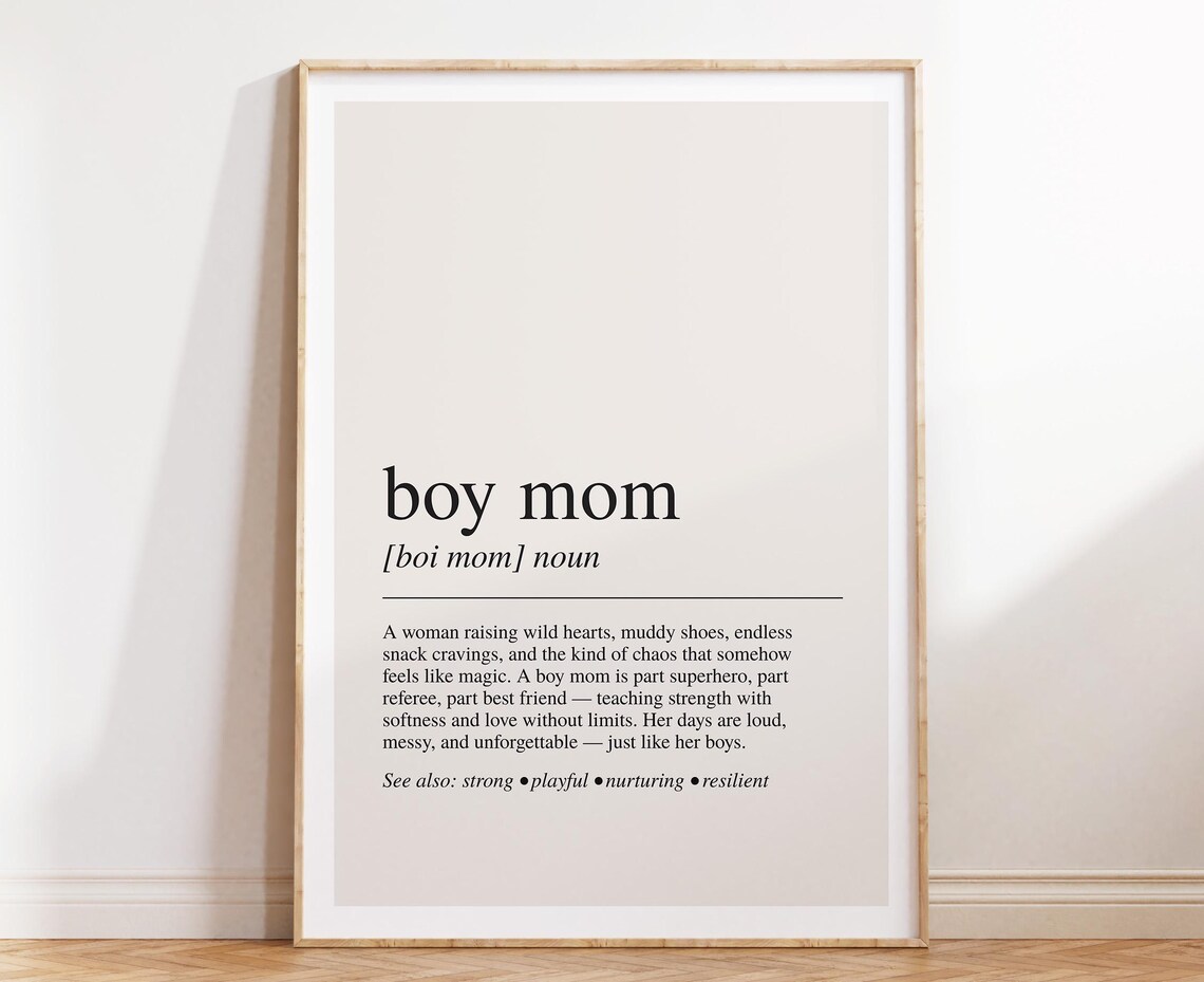 Boy Mom Definition Poster, Mothers Day Gift
