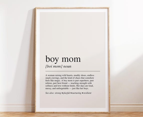 Boy Mom Definition Poster, Mothers Day Gift