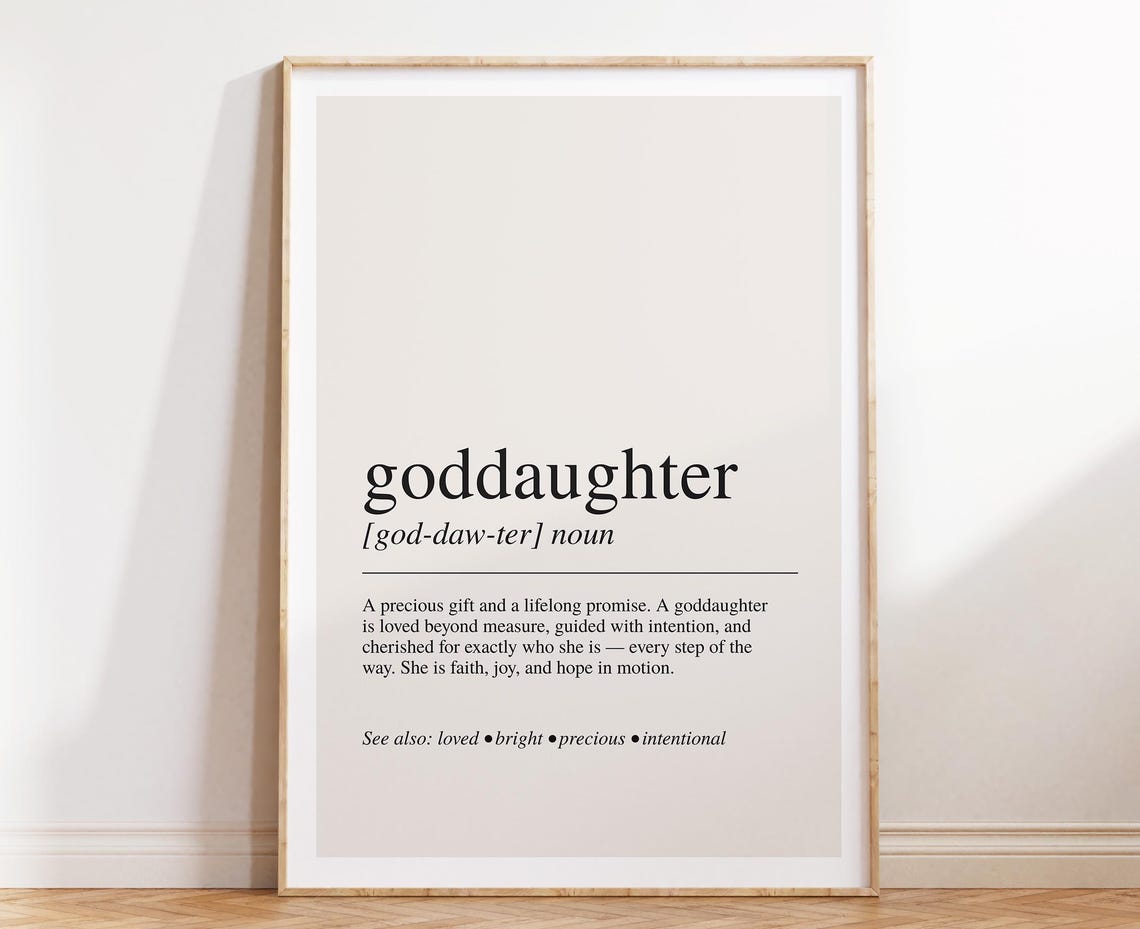 Goddaughter Dictionary Definition Word Art Precious Gift Poster
